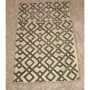 Callisto Home Geometric‎ Beaded Pillow Cover Euro Shams Neutral